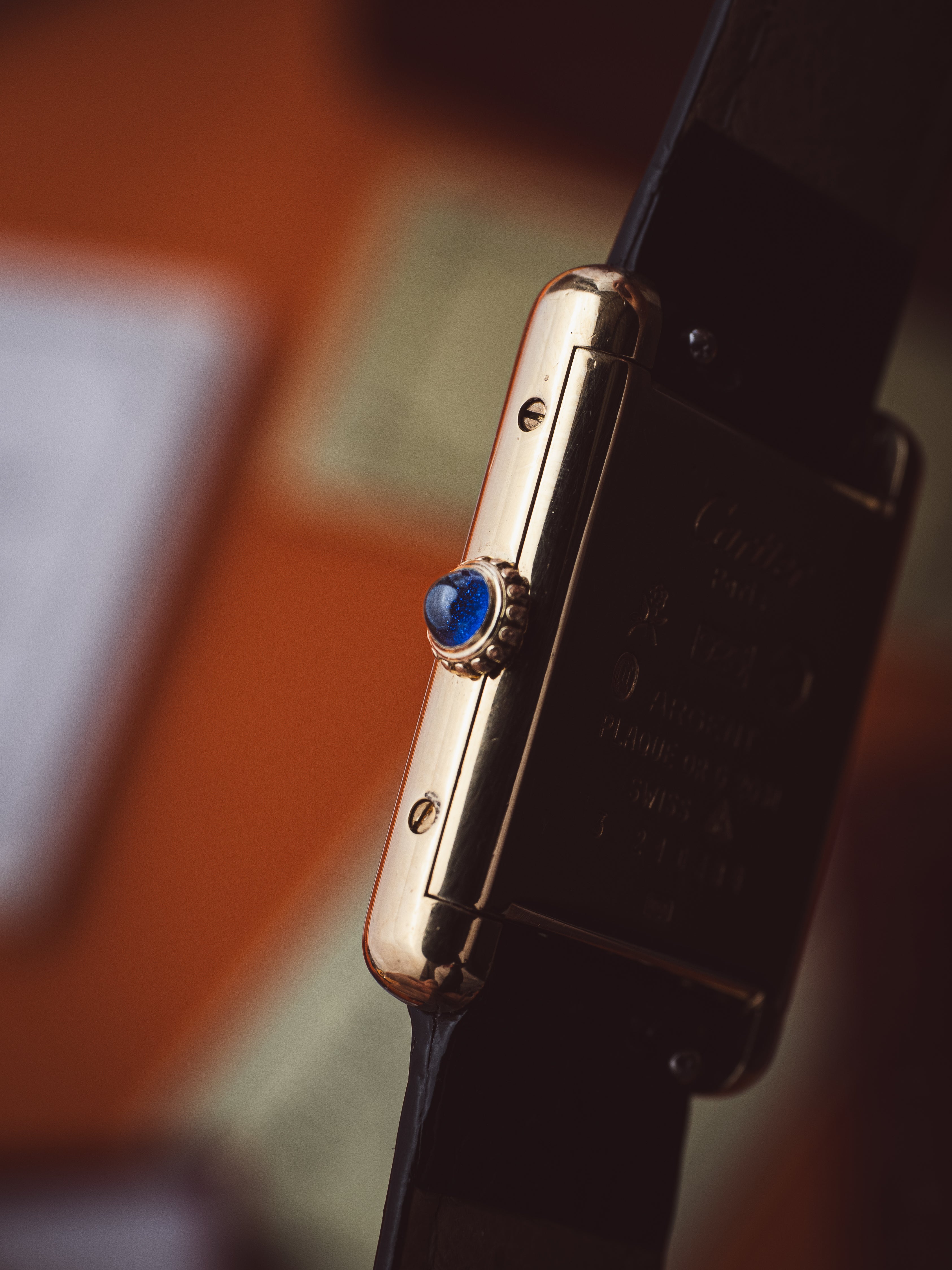 No. 129 Cartier Tank Vermeil Manual Wind 'Trinity' Dial
